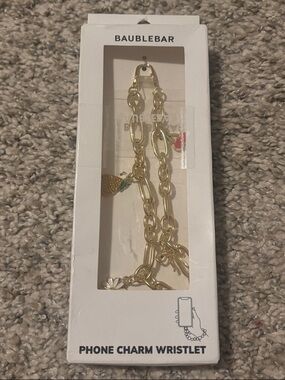 NWT BaubleBar Gold Chain Phone Charm Wristlet